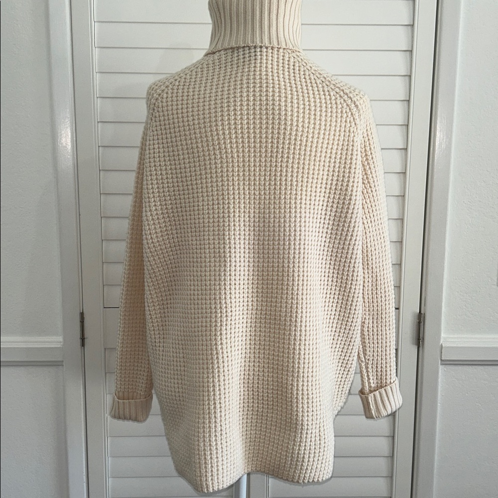 Hatch Maternity The Waffle Turtleneck Wool Sweater Petite - Picture 2 of 6